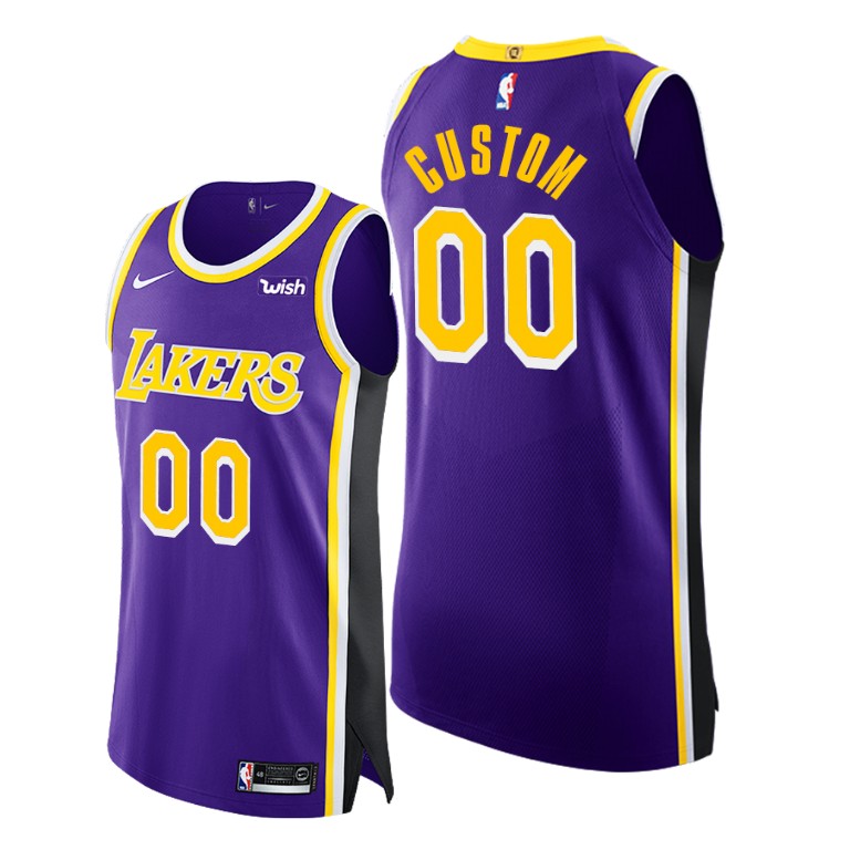 Men's Los Angeles Lakers Custom #00 NBA Authentic Statement Edition Purple Basketball Jersey DJD6383MY